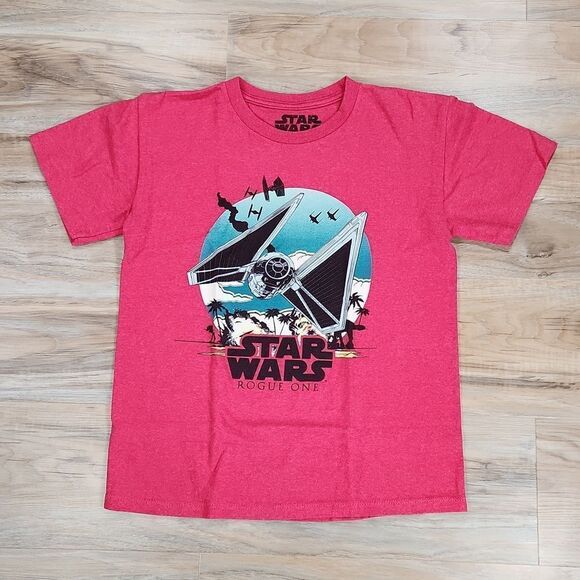 🧡Star Wars Red Rogue One Screen Print Tshirt Medium - Picture 1 of 7